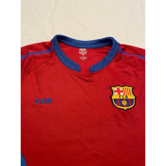 FC Barcelona Goalkeeper Soccer Jersey Mens Medium Large Red Elbow Pads Padded - Picture 3 of 14